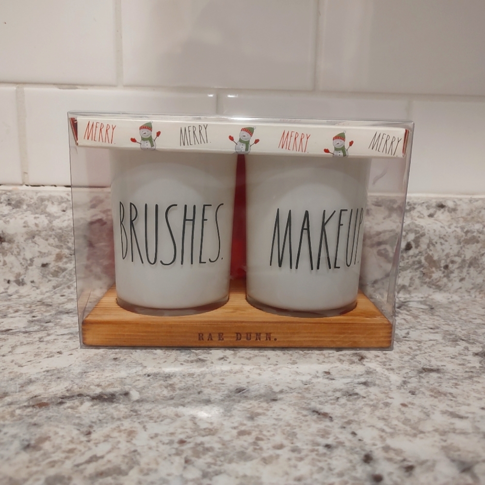 Rae Dunn makeup brush holders